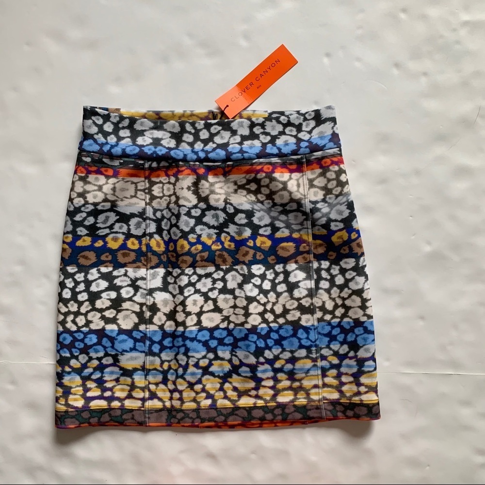 NWT Clover Canyon Animal Print Skirt
